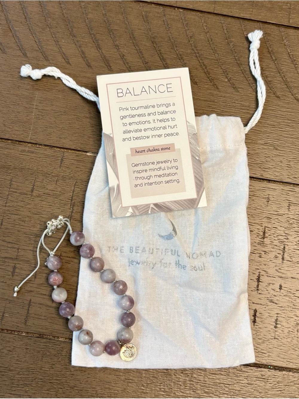 Pink Tourmaline Bead Bracelet with Charm